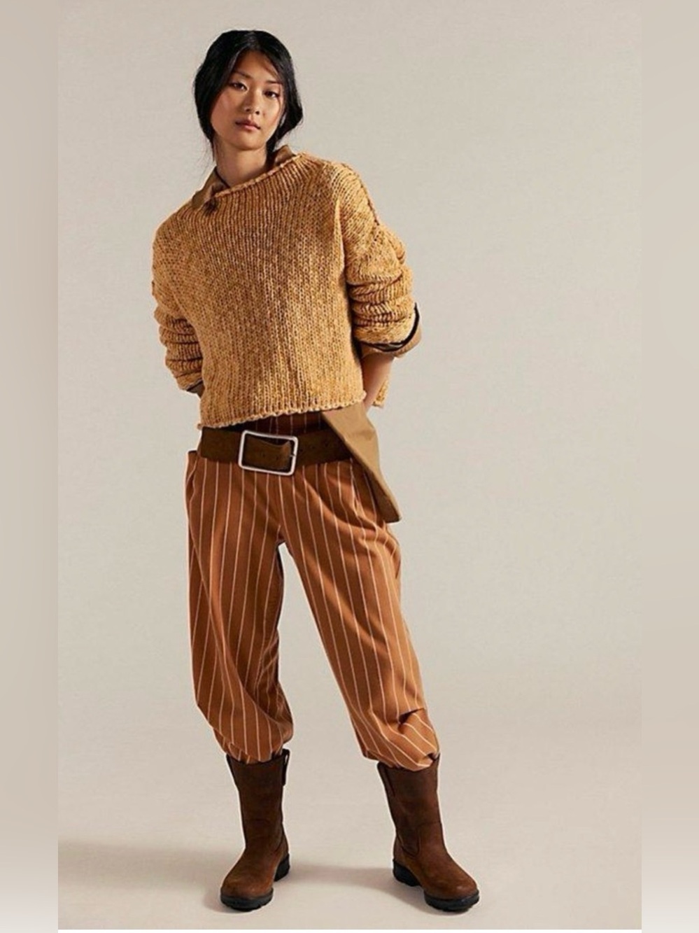 Free People Nice Choice Pull-On
Trousers in Natural - XL NWT